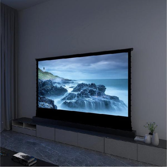 VIVIDSTORM S White Cinema Perforated Motorized Tension Floor Rising Projector screen - VIVIDSTORM