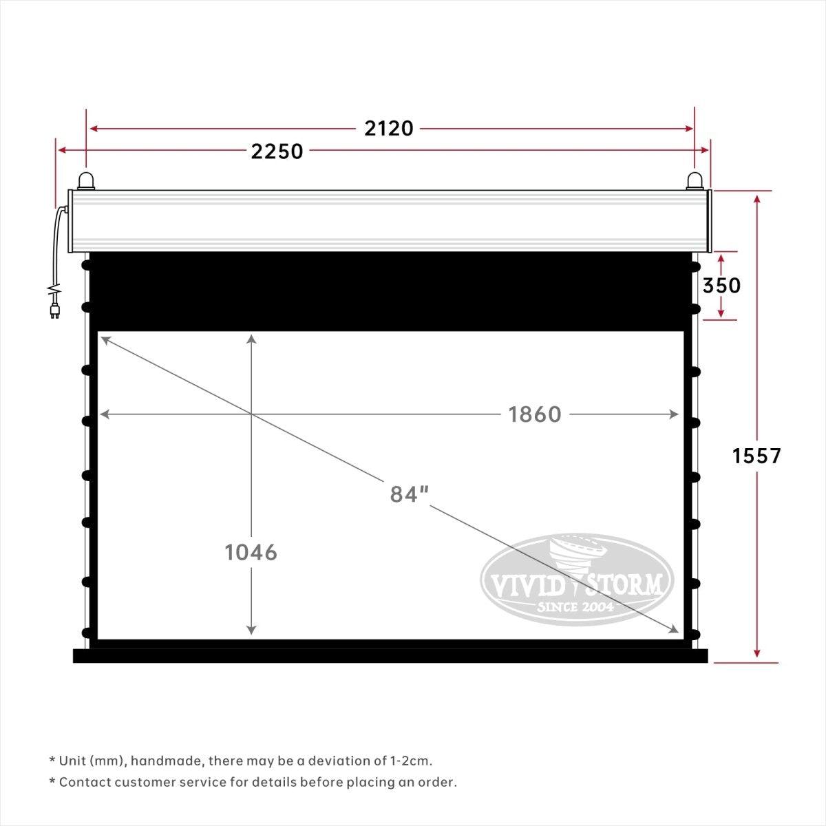 VIVIDSTORM White Cinema Slimline Motorized Tension Projector screen - VIVIDSTORM