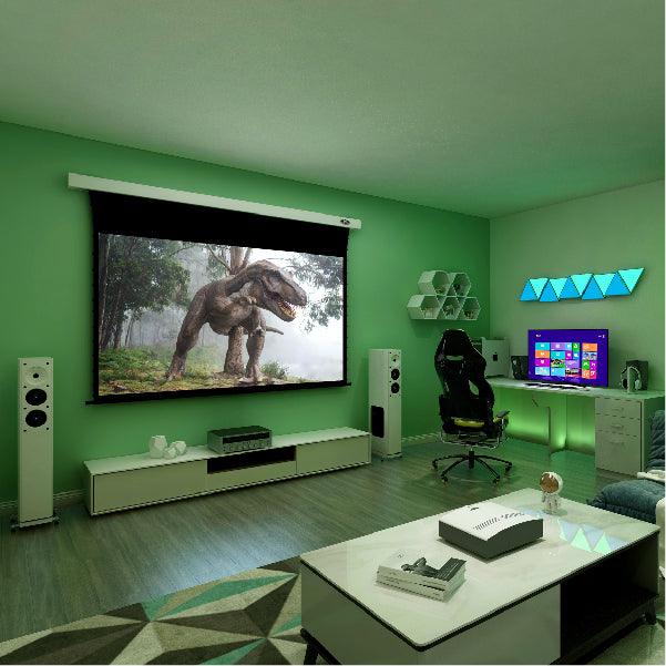VIVIDSTORM Pearl White Cinema Plus Motorized Tension Floor Rising Projector screen - VIVIDSTORM