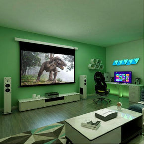 VIVIDSTORM Pearl White Cinema Plus Motorized Tension Floor Rising Projector screen - VIVIDSTORM