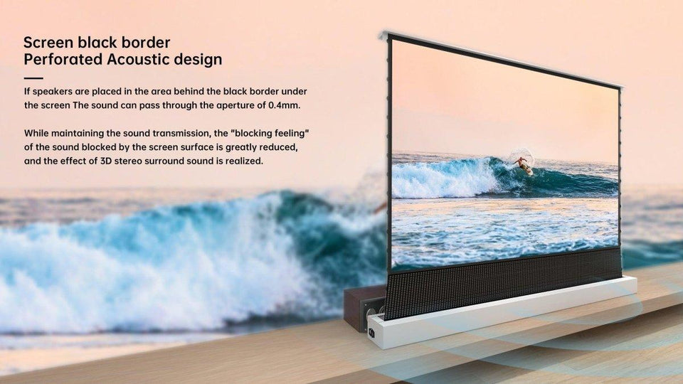 VIVIDSTORM S PRO P Motorized Tension Floor Rising UST ALR Perforated Projector screen - VIVIDSTORM