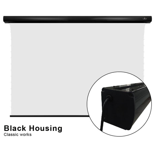 VIVIDSTORM White Cinema Perforated Slimline Motorized Tension Projector screen - VIVIDSTORM