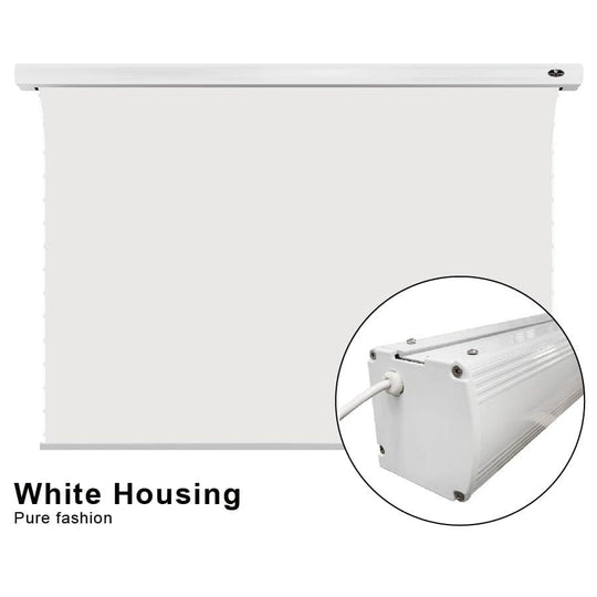 VIVIDSTORM White Cinema Perforated Slimline Motorized Tension Projector screen - VIVIDSTORM