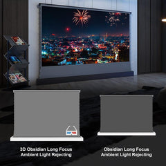 VIVIDSTORM S 3D ALR Motorized Tension Floor Rising 3D Obsidian Long Throw ALR(high gain) Projector screen - VIVIDSTORM