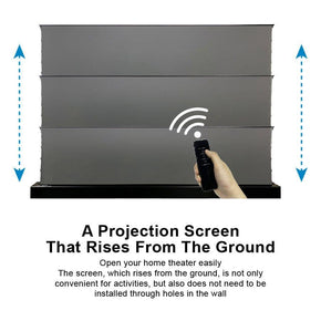 VIVIDSTORM S 3D ALR Motorized Tension Floor Rising 3D Obsidian Long Throw ALR(high gain) Projector screen - VIVIDSTORM