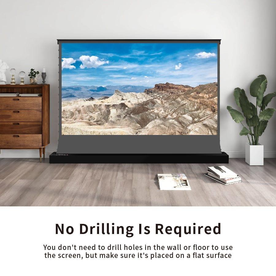 VIVIDSTORM S 3D ALR Motorized Tension Floor Rising 3D Obsidian Long Throw ALR(high gain) Projector screen - VIVIDSTORM