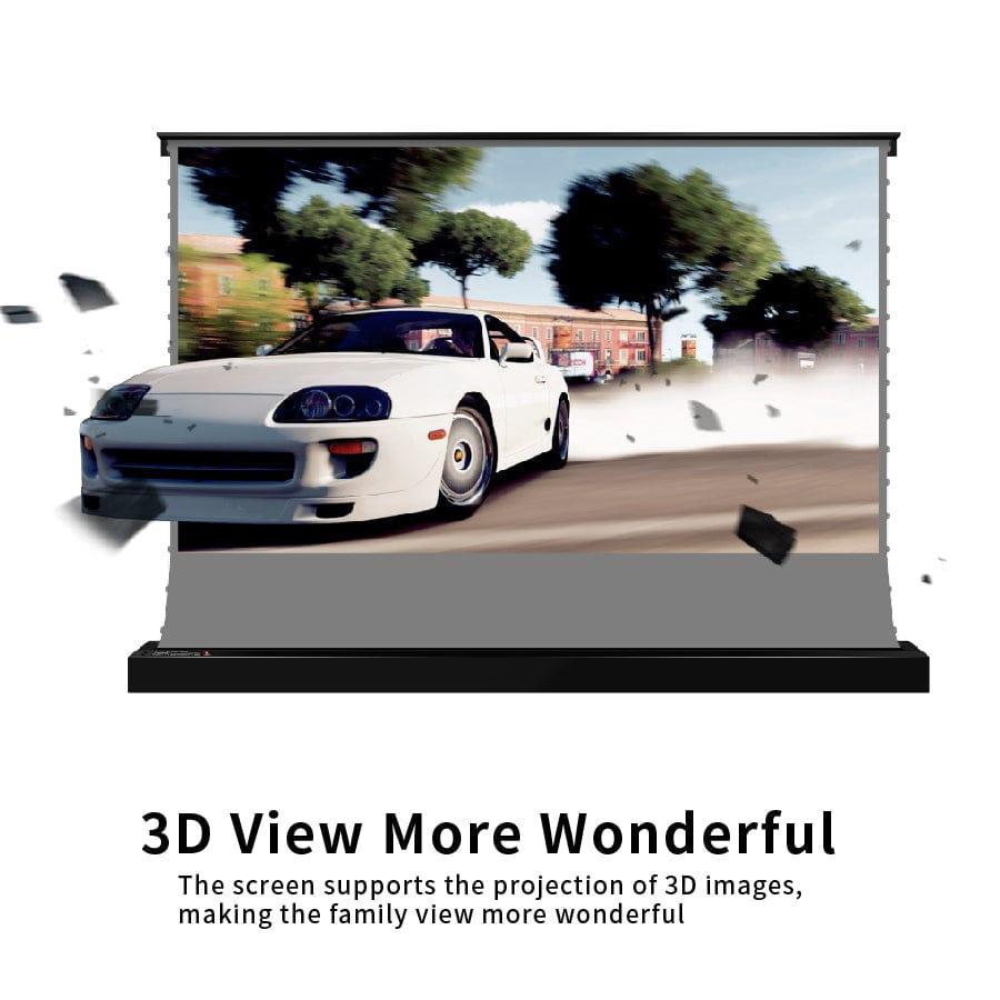 VIVIDSTORM S 3D ALR Motorized Tension Floor Rising 3D Obsidian Long Throw ALR(high gain) Projector screen - VIVIDSTORM