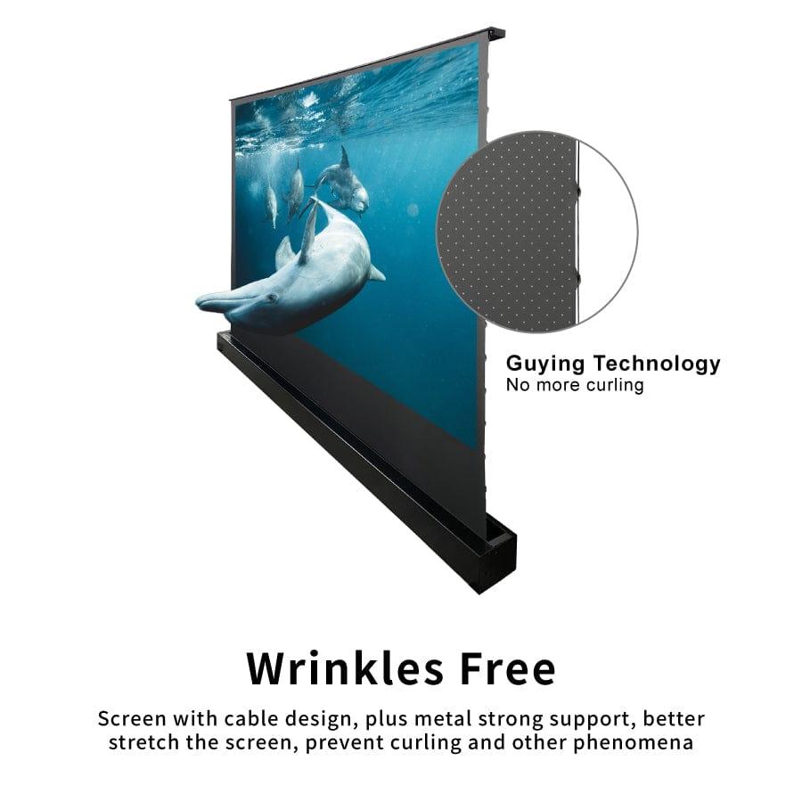 VIVIDSTORM S ALR P Motorized Tension Floor Rising Obsidian Long Throw ALR Perforated Projector screen - VIVIDSTORM