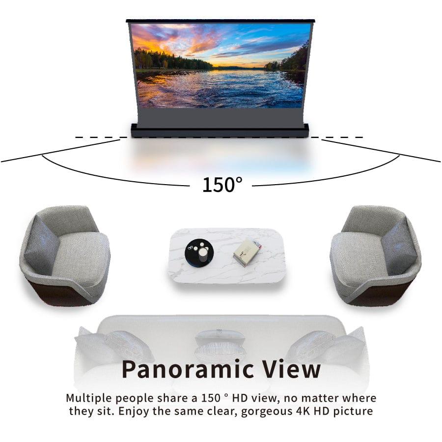 VIVIDSTORM S ALR P Motorized Tension Floor Rising Obsidian Long Throw ALR Perforated Projector screen - VIVIDSTORM