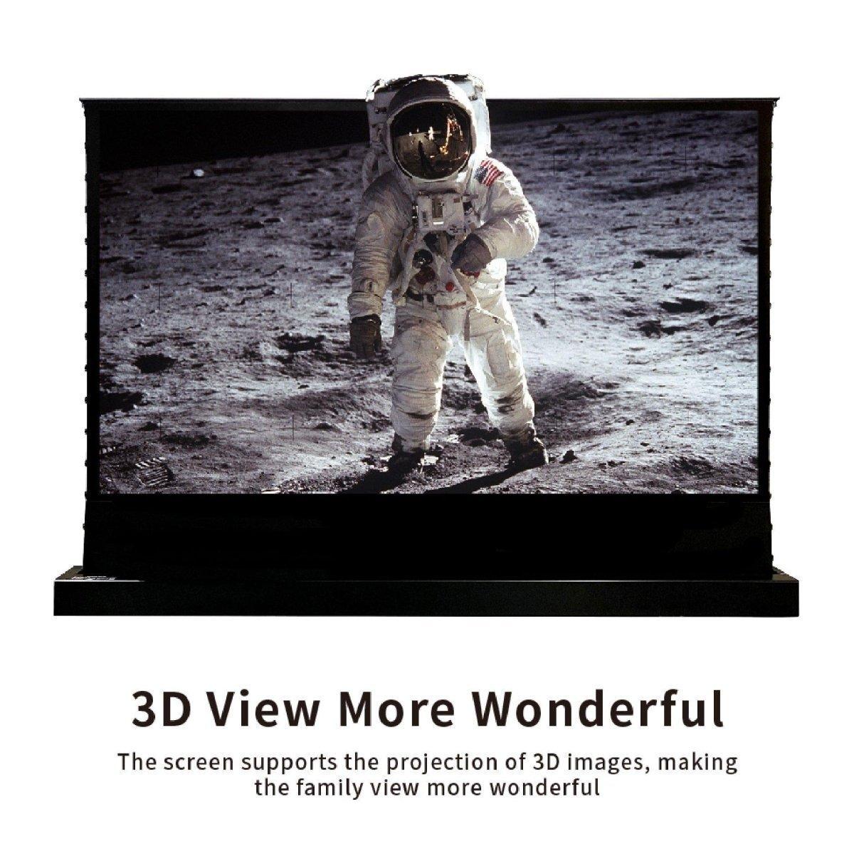 VIVIDSTORM Pearl White Cinema Plus Motorized Tension Floor Rising Projector screen - VIVIDSTORM