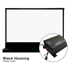 VIVIDSTORM Pearl White Cinema Plus Motorized Tension Floor Rising Projector screen - VIVIDSTORM