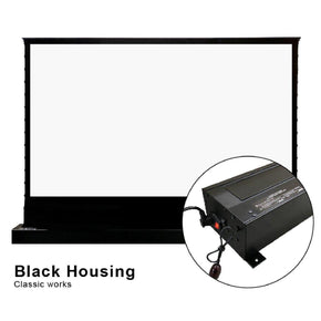 VIVIDSTORM Pearl White Cinema Plus Motorized Tension Floor Rising Projector screen - VIVIDSTORM