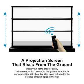 VIVIDSTORM S White Cinema Motorized Tension Floor Rising Projector screen - VIVIDSTORM