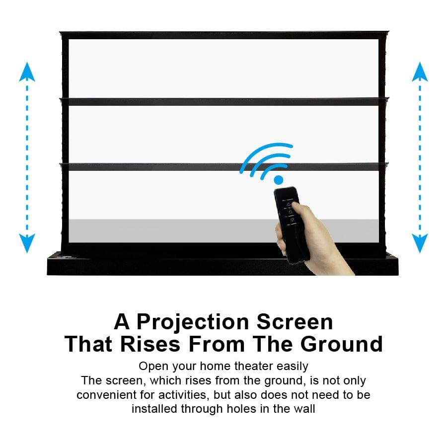VIVIDSTORM S White Cinema Perforated Motorized Tension Floor Rising Projector screen - VIVIDSTORM