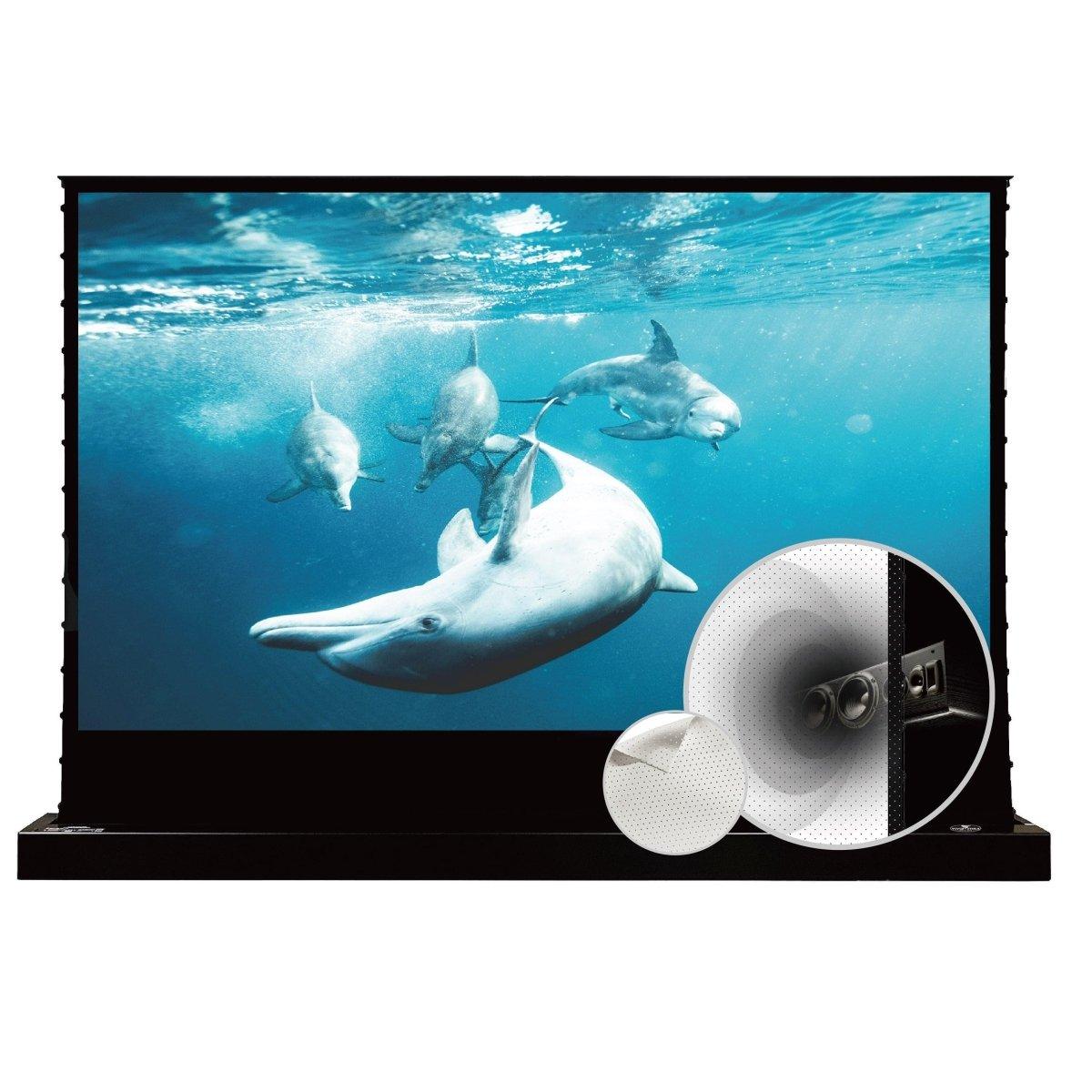 VIVIDSTORM S White Cinema Perforated Motorized Tension Floor Rising Projector screen - VIVIDSTORM