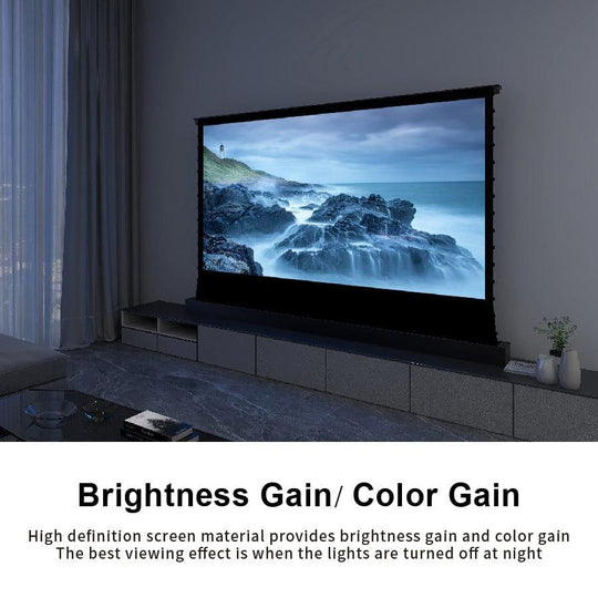 VIVIDSTORM S White Cinema Perforated Motorized Tension Floor Rising Projector screen - VIVIDSTORM