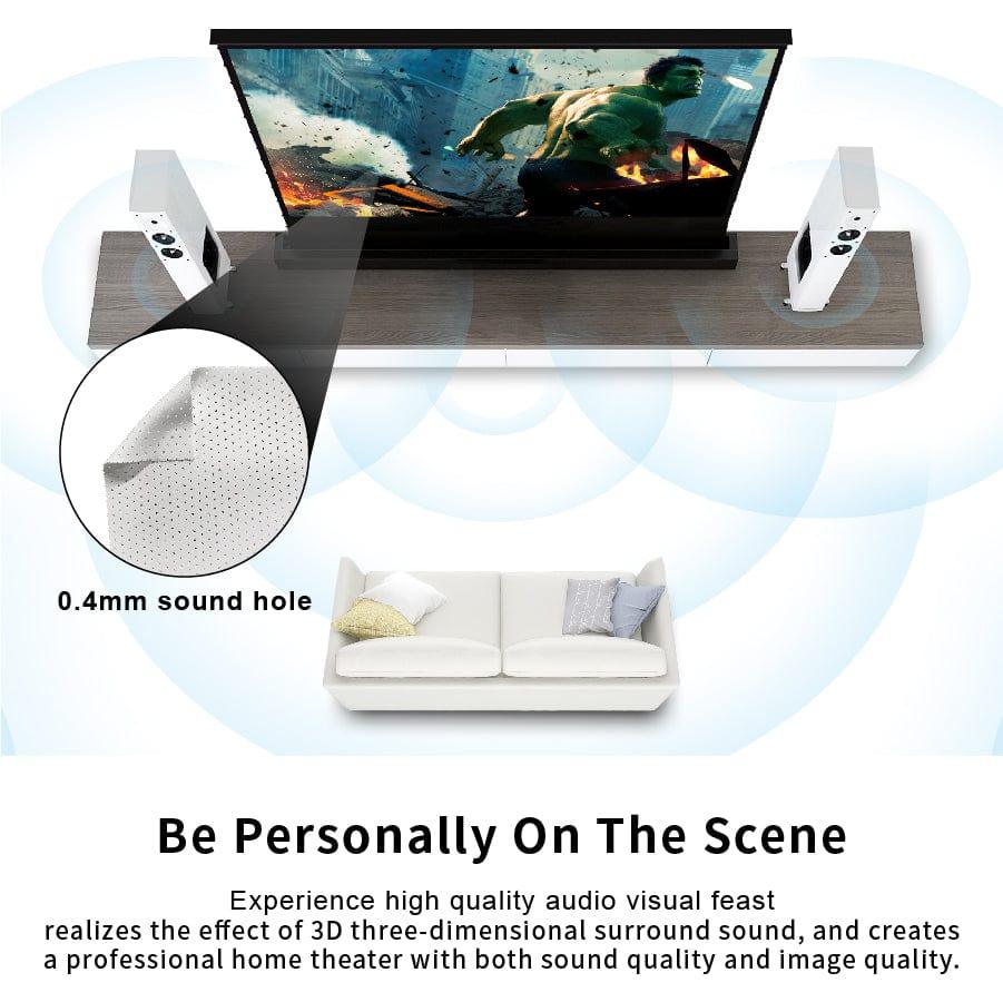 VIVIDSTORM S White Cinema Perforated Motorized Tension Floor Rising Projector screen - VIVIDSTORM