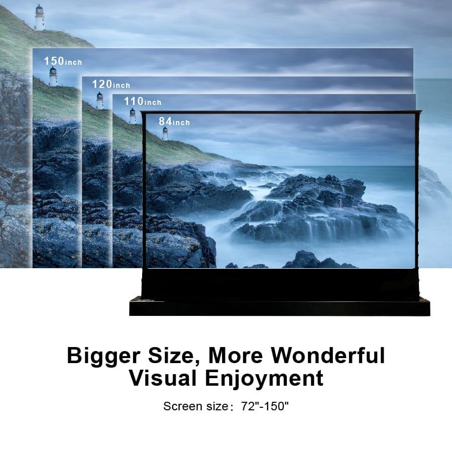 VIVIDSTORM S White Cinema Perforated Motorized Tension Floor Rising Projector screen - VIVIDSTORM