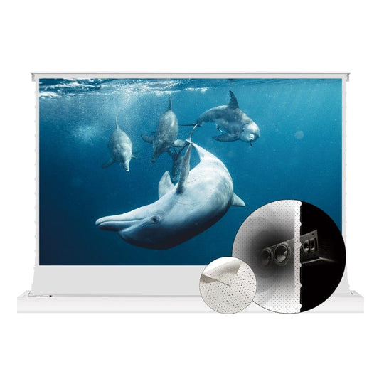 VIVIDSTORM S White Cinema Perforated Motorized Tension Floor Rising Projector screen - VIVIDSTORM