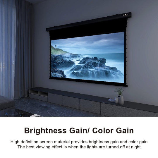 VIVIDSTORM White Cinema Perforated Slimline Motorized Tension Projector screen - VIVIDSTORM
