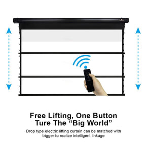 VIVIDSTORM White Cinema Perforated Slimline Motorized Tension Projector screen - VIVIDSTORM