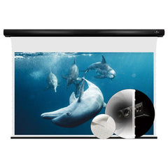 VIVIDSTORM White Cinema Perforated Slimline Motorized Tension Projector screen - VIVIDSTORM
