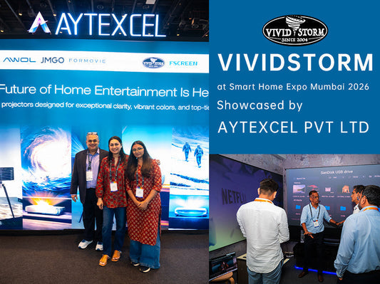 AYTEXCEL Showcases VIVIDSTORM Motorized ALR Projection Screens at Mumbai Exhibition