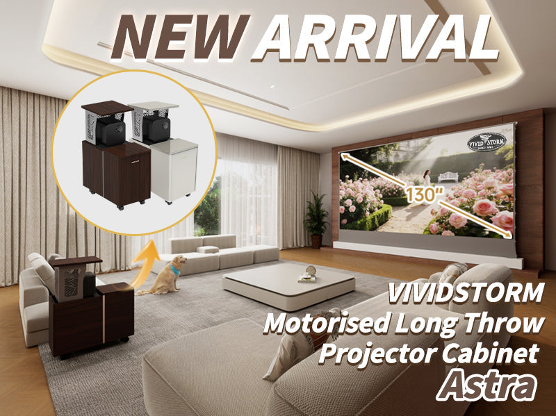 NEW ARRIVAL | Transform Your Space with the VIVIDSTORM Astra: The Ultimate Smart Motorized Projector Cabinet