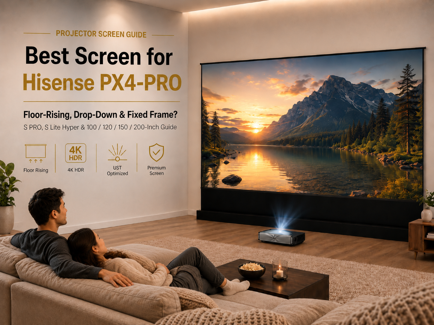 Best Screen for Hisense PX4-PRO: 100, 120, 150 & 200 Inch Complete Guide