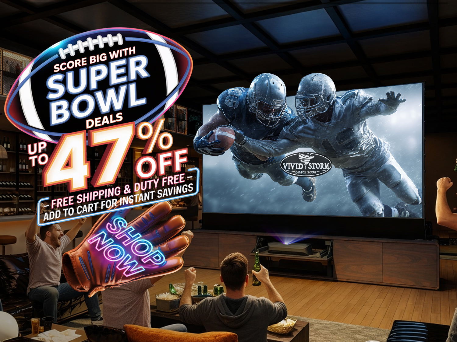 Super Bowl 2026 Home Theater Deals: Save Up to 47% on VIVIDSTORM Projector Screens & Laser TV Cabinets