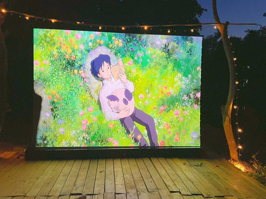 Unlock a new way of camping - a smart projector and a portable screen together create a unique camping theater - VIVIDSTORM