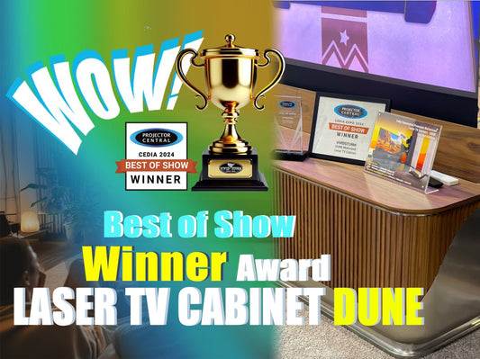 ProjectorCentral Announces CEDIA Expo 2024 Best of Show Awards - VIVIDSTORM DUNE Motorized Laser TV Cabinet Wins 'Best of Show' - VIVIDSTORM