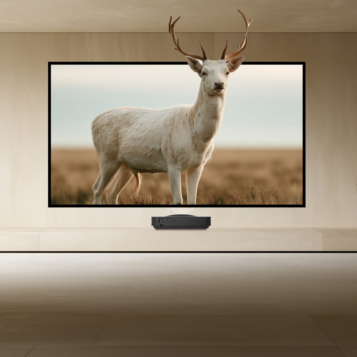 BUNDLE Hisense PX4 PRO UST Projector & VIVIDSTORM Lite Hyper Fixed Frame Lenticular ALR Projector Screen