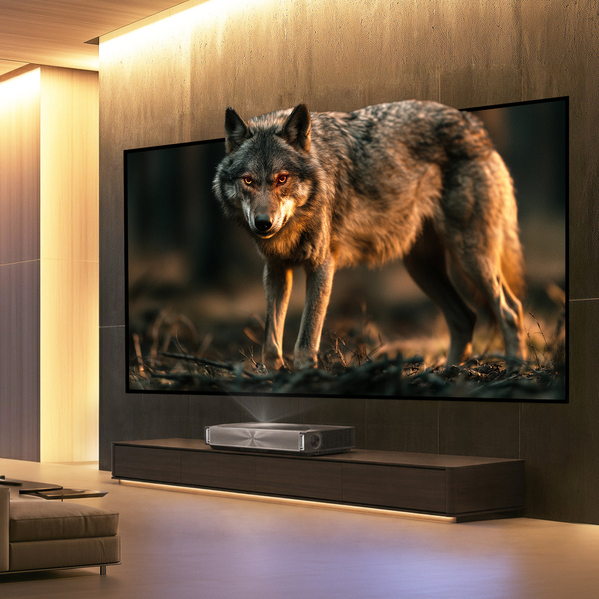 BUNDLE HISENSE PX4 PRO Triple Laser Projector & VIVIDSTORM CineVision Pro Fixed Frame Fresnel UST ALR Projector Screen
