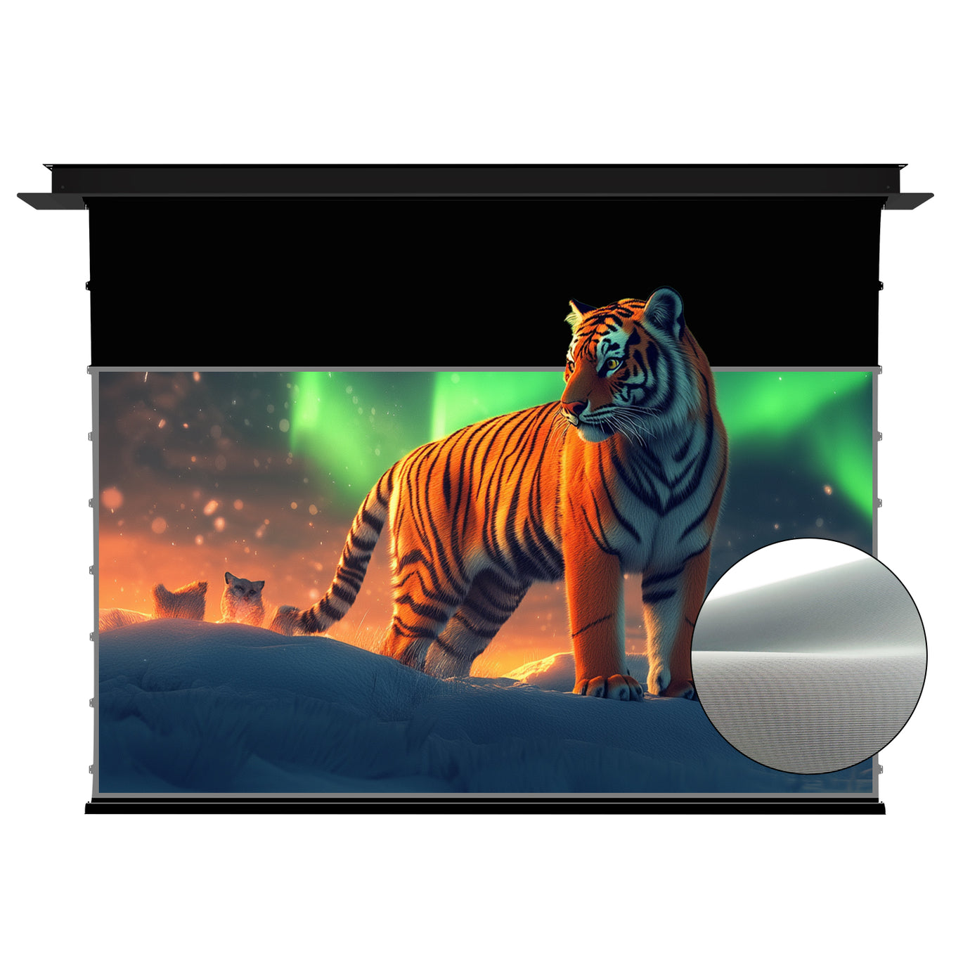 VIVIDSTORM Lite Hyper PHANTOM Recessed In-Ceiling Motorized Tension Lenticular ALR Projector Screen