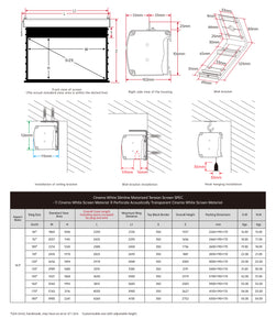 Écran de projection motorisé mince perforé blanc VIVIDSTORM Cinema 