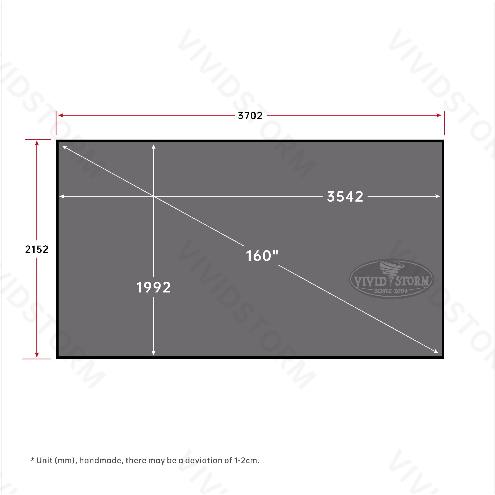 VIVIDSTORM ALR Fixed Frame Obsidian Long Throw Projector screen