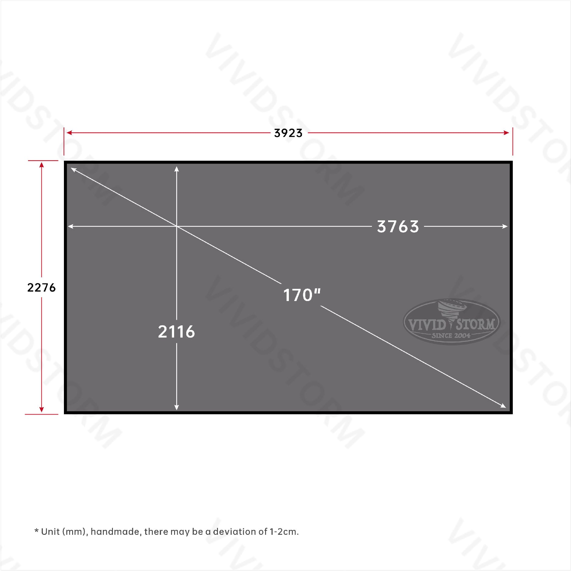 VIVIDSTORM ALR Fixed Frame Obsidian Long Throw Projector screen