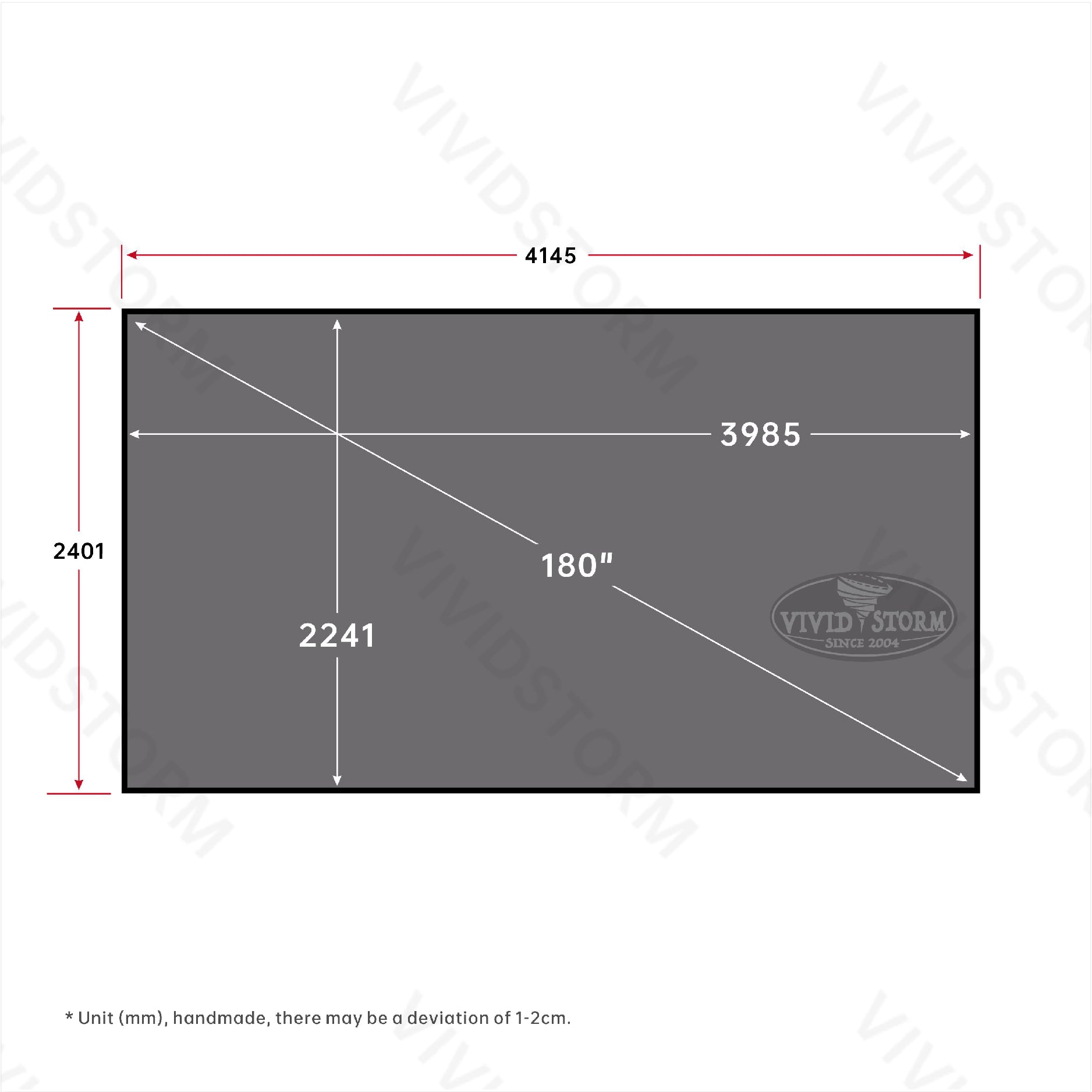 VIVIDSTORM ALR Fixed Frame Obsidian Long Throw Projector screen