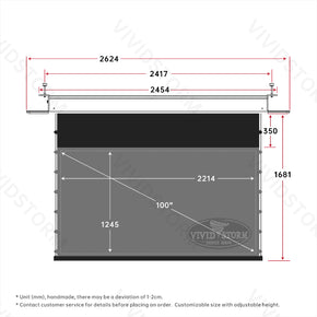 Écran de projection motorisé à tension UST ALR VIVIDSTORM PHANTOM encastré au plafond 