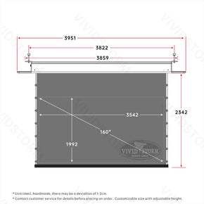 Écran de projection motorisé à longue portée VIVIDSTORM PHANTOM, encastrable au plafond, tension Obsidian ALR 