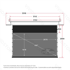 Écran de projection motorisé à tension UST ALR VIVIDSTORM PHANTOM encastré au plafond 