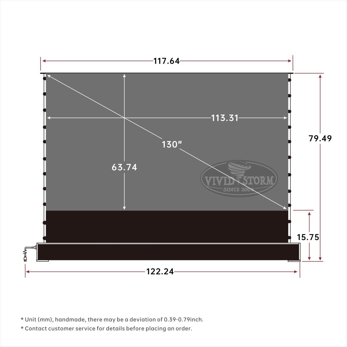 Presale - VIVIDSTORM 130" S PRO Plus Motorized Tension Floor Rising UST ALR Projector Screen - VIVIDSTORM