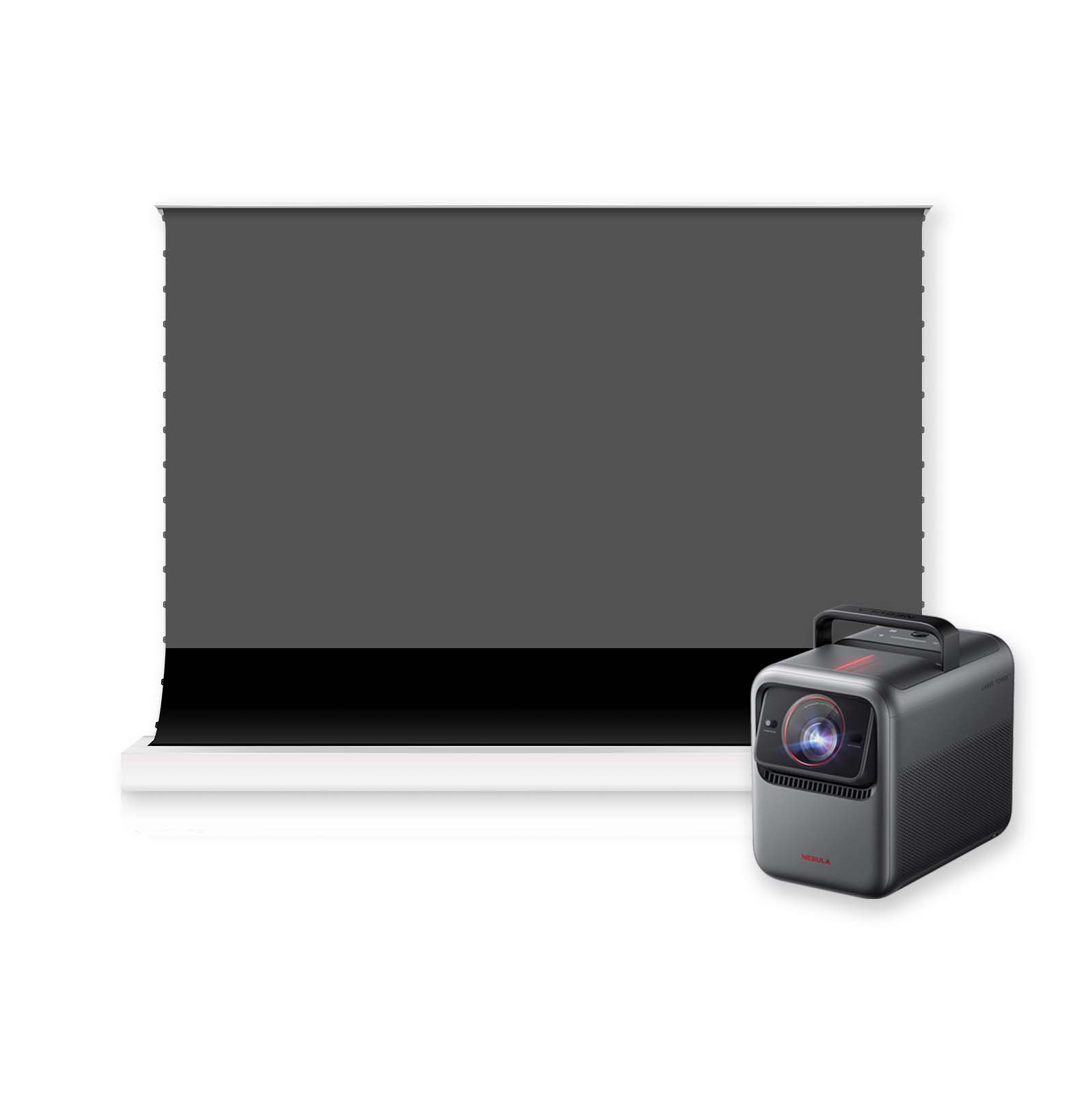 BUNDLE Anker Nebula X1 Projector & VIVIDSTORM S PRO Motorized Tension Floor Rising UST ALR Projector Screen Pre-Order