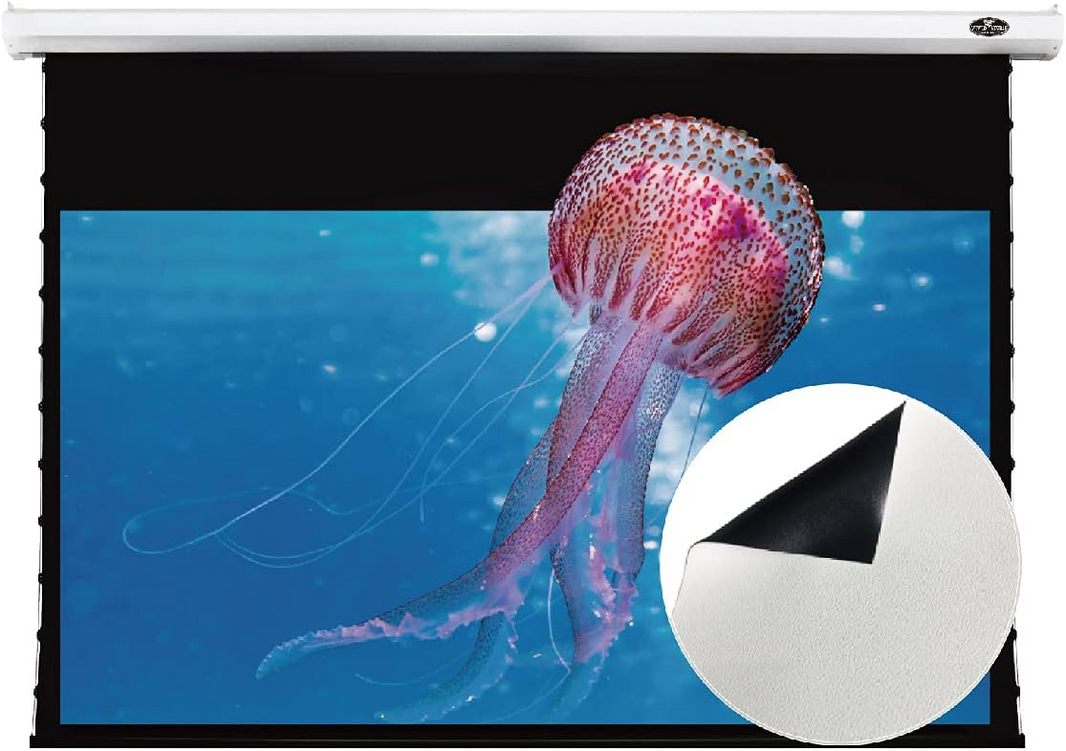 Duty-Free Clearance|Ships From Arizona Warehouse | VIVIDSTORM Deluxe Tensioned Screen,Electric Tab-Tensioned Pull Down Screen– Classic Versi