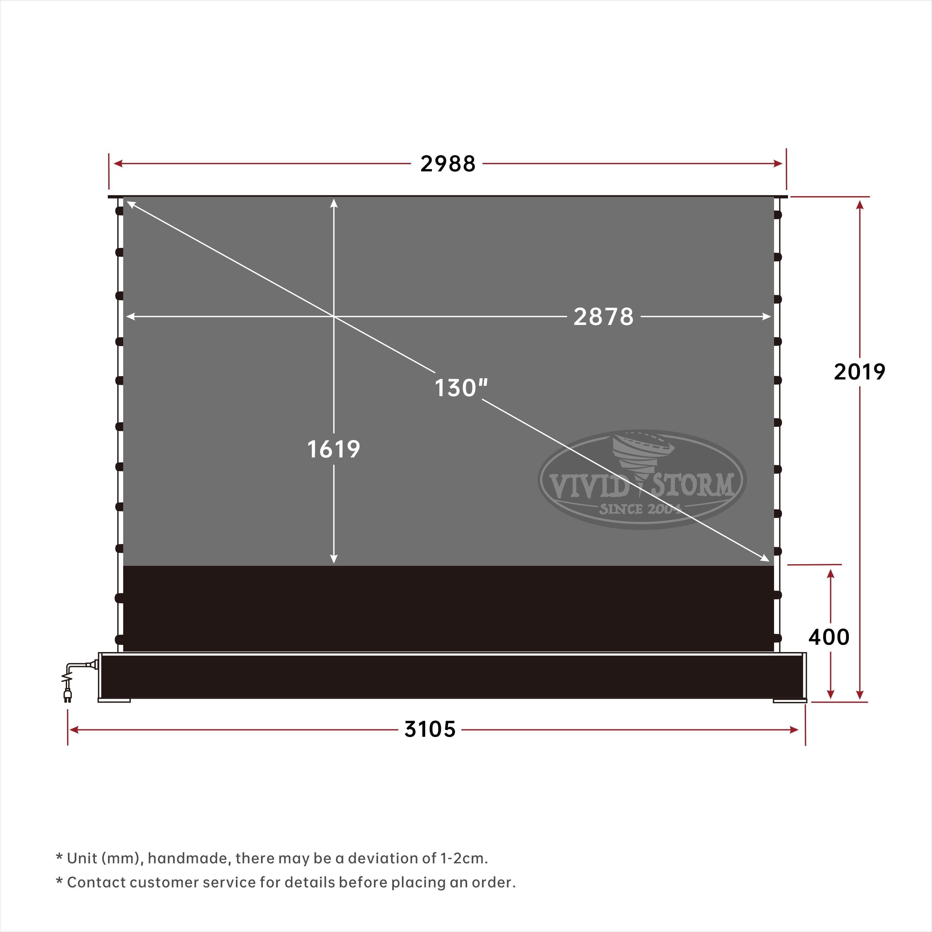 VIVIDSTORM 130" S PRO Plus Motorized Tension Floor Rising UST ALR Projector Screen