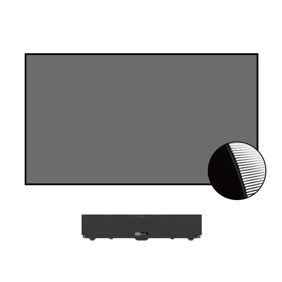 BUNDLE Formovie Theater Premium Laser 4K TV Ultra Short Throw Projector & VIVIDSTORM CineVision Pro Fixed Frame UST ALR Projector Screen - VIVIDSTORM
