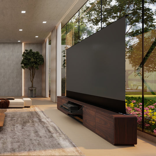 VIVIDSTORM Bundle Projector&Screen&VIVIDSTORM Motorised Laser TV Cabinet Vienna