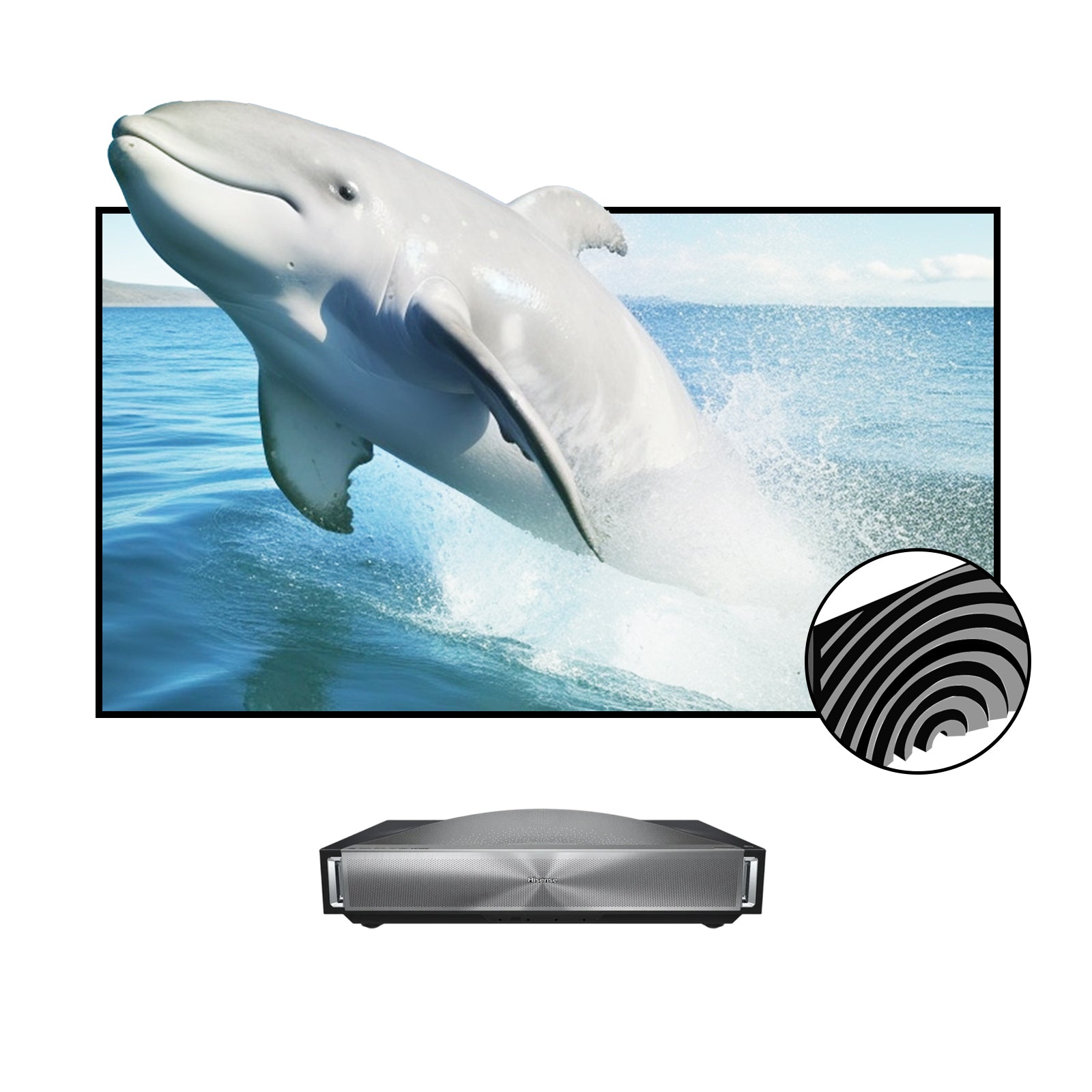 BUNDLE HISENSE PX4 PRO Triple Laser Projector & VIVIDSTORM CineVision Pro Fixed Frame Fresnel UST ALR Projector Screen