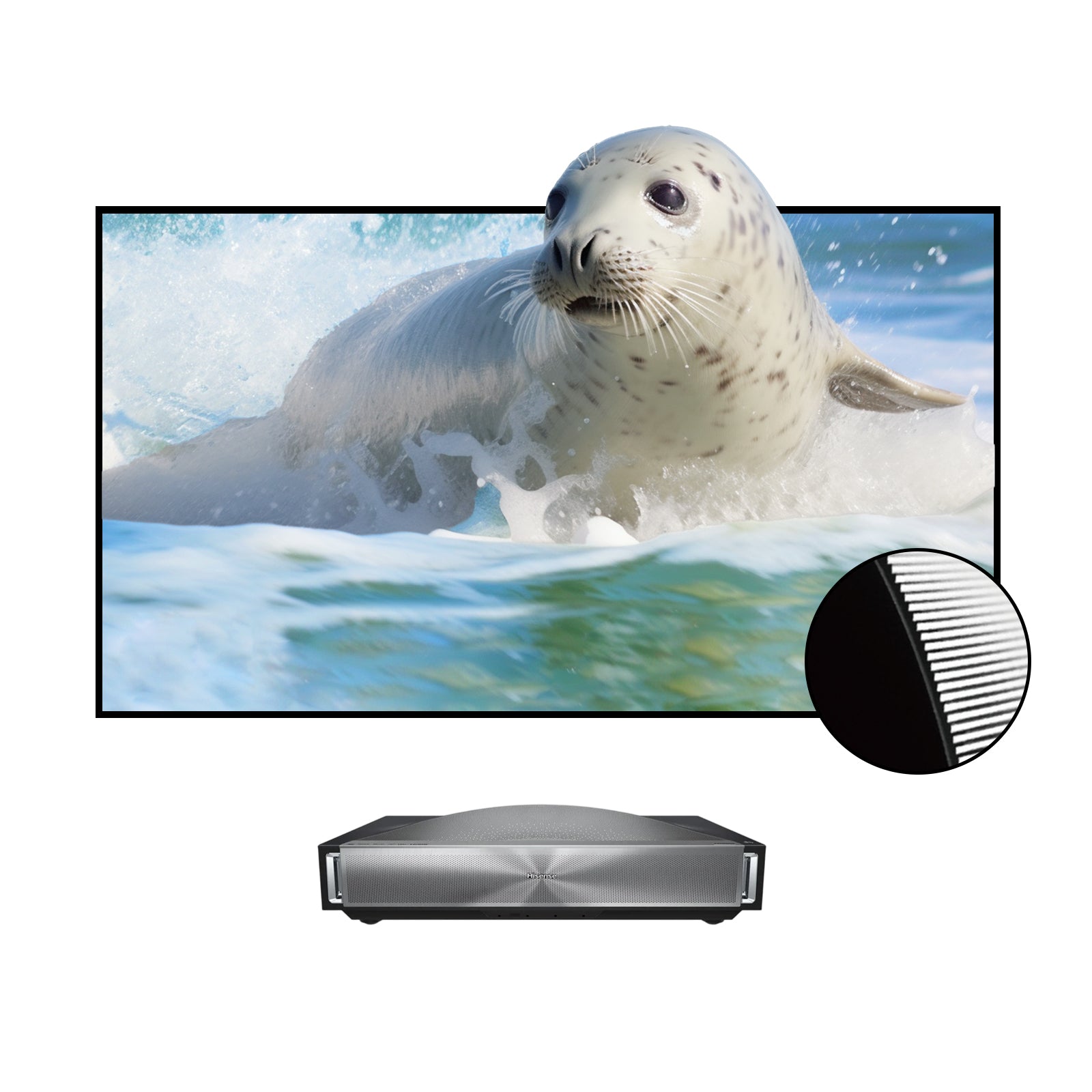 BUNDLE HISENSE PX4 PRO Triple Laser Projector & VIVIDSTORM CineVision Pro Fixed Frame UST ALR Projector Screen